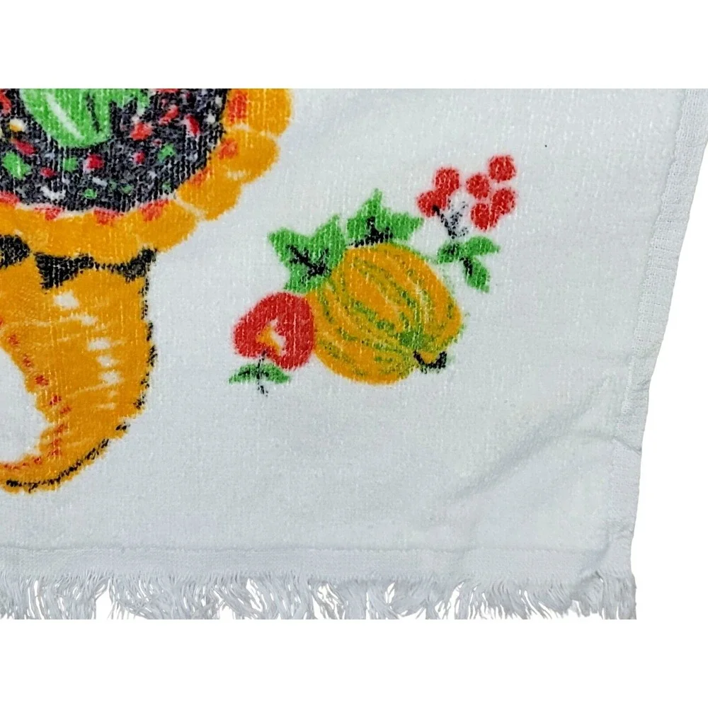 Vintage 1970s Cornucopia‎ Dish Hand Towel Kitchen Small 24